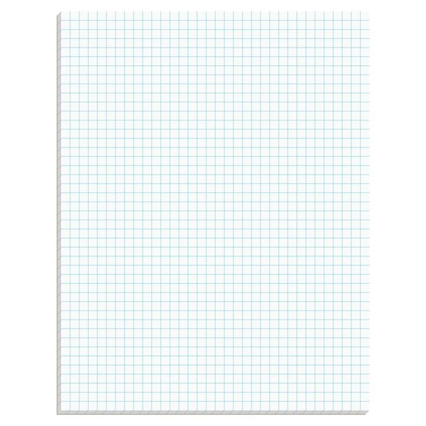 TOPS 33041 Quadrille Pads, 4 Squares/Inch, 8 1/2 x 11, White, 50 Sheets