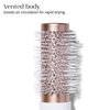 T3 Volume Round Hair Brush CeramicCoated Barrel Vented Round Brush for Blow Drying Heat Resistant Bristles, White/Rose Gold