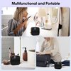 Wandering Nature Small Makeup Bag for Purse Mini Make up Pouch Cute Cosmetic Pouch for Women with Slip-in Pockets Eco Vegan Leather, Black