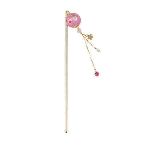 Hair Stick for Bun Kanzashi Metal Hair Pin, Japanese Style Hairpin Hair Chopsticks Hair Accessory for women(SAKURA ball/Pink)