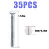 AIEX Long 6-32 Thread White Wall Plate Screws Outlet Cover Screws Switch Cover Screws Replacement (35Pcs, 1.2Inch, White)