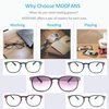 MODFANS Reading Glasses Women/Men Wood Look Round Frame Includes Sun Readers glasses for outdoors 5-Pack Comfort Flexible?Spring Hinge Lightweight with soft case 3.0
