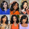 ISEE Wear and Go Glueless Wigs Human Hair Pre Plucked Pre Cut Short Bob Body Wave Lace Front Wigs Human Hair for Women Upgraded Glueless Bob Wig No Glue 6x4 HD Lace Closure Wigs (12 Inch)