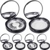 Maitys 6 Pcs Eyelash Packaging Circle Box with Mirror, Eyelash Storage Box Empty Lash Case with Lash Holder for Women(Matte Black)