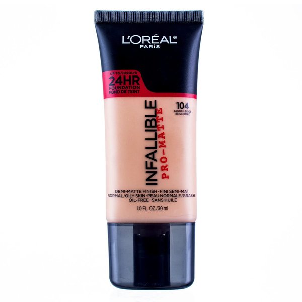 Lor If Matte 104 Fdtn Gld Size 1z L'Oreal Infallible Pro-Matte Foundation Golden Beige 1 Fluid Ounce