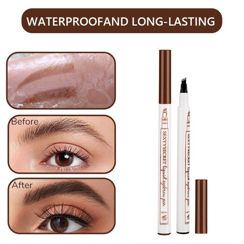 Generic 2PCS 3D Magic Microblading Eyebrow Pencil,2024 New 4 Head Split Waterproof Long lasting Wild Eyebrow Pencil,Upgrade Fine Stroke Eyebrow Pen Makeup Eyebrow Pencil Stay on All Day (Dark Brown)