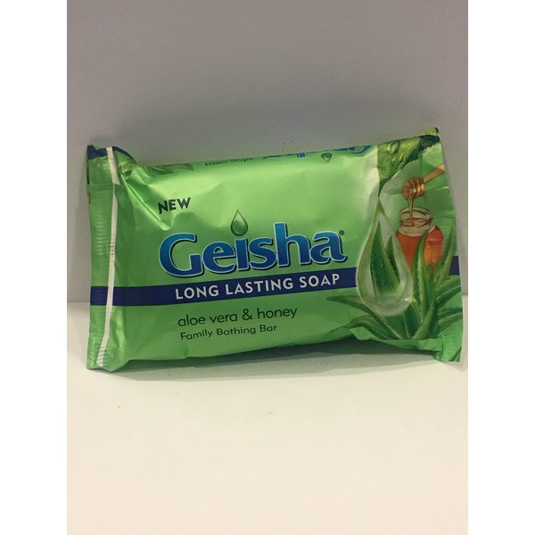GEISHA LONG LASTING FAMILY BATHING BAR SOAP 225G (ALOE VERA & HONEY)