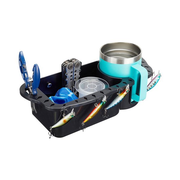 KEMIMOTO Boat Caddy Organizer, Marine Cup Holder Universal Fit for Bass Boat Kayak Pontoon Jon Boat Fishing Caddy Cabin Storage