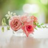 Fangsen Silvery Wedding Pink Rose Flowers Floral Comb With Hair Clip Floral Christmas Hair Accessories