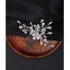 Denifery Bride Wedding Hair Comb Crystal Hair Piece Silver Pearl Headpiece Bridal Hair Accessories for Women and Girls