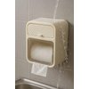 Toilet Paper Holder for Large Rolls Wall Mounted Free Standing Tissue Paper Dispenser Plastic Storage Box Waterproof Shelf with Cover,Space-Saving and Easy to Install No Drill Needed