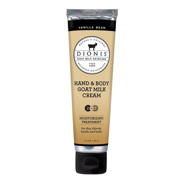 Dionis - Goat Milk Skincare Vanilla Bean Scented Hand & Body Cream (3.3 oz) - Made in the USA - Cruelty-free and Paraben-free