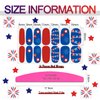 SILPECWEE 20 Sheets 4th of July Nail Polish Strips Independence Day Nail Wraps for Women Patriotic American Nail Polish Stickers Self Adhesive Fingernail Manicure Design with Nail File