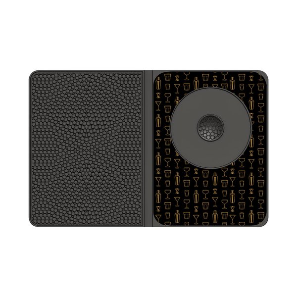 Talisman Designs Original Multi-Use Cocktail Bar Mat for Countertop | 9 x 12 | Black | Versatile Bar Spill Mat | Slice & Prep Cutting Board | Non-Slip Work Surface | Home Bar Accessory