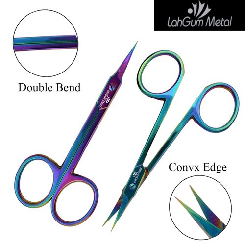 Best Pro Fingernail Cuticle Scissors Extra Fine Curved Super Russian Sharp Thin Blade Tip For Nails Japanese Grade Stainless Steel Titanium Trim Quality Professional Very Precision Manicure Tension