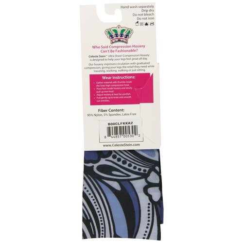 Celeste Stein Therapeutic Compression Socks, Blue Megan, 8-15 mmHg, Mild, CMPS-1760