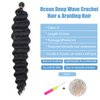 Ocean Wave Crochet Hair Color 2 Deep Wave Crochet Hair Curly Braiding Hair Water Wave Bundles Loose Wave Crochet Hair Goddess Box Braids Crochet Hair Wavy Braiding Hair Dreadlock Extensions(3 Packs)