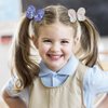YISSION 6PCS Sparkly Butterfly Hair Ties for Girls Cute Colorful Elastics Hair Ties Soft Rubber Bands Toddler Kids Baby Hair Accessories for Girls