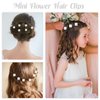 10 Pcs Small Flower Hair Clips with Rhinestone Mini Clover Cute Hair Pins Wedding Bridal Hair Accessories Decorative for Fine Hair Barrettes for Girls Women(White)