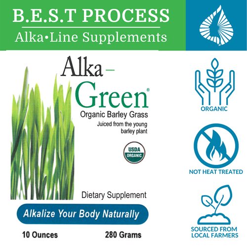 Morter HealthSystem Alka•Green Powder Best Process Alkaline — Nutrient Dense Organic Barley Grass Supplement — Natural Source of Enzymes & Amino Acids