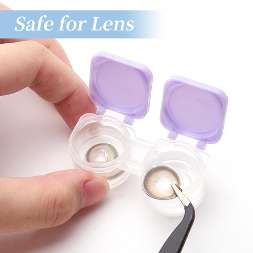 SUSUB 12-Pack Flip-Top Contact Lens Tight Lid Case Holder Storage Box Container Assorted Colors Deep Well Cute Contact Lens Case Travel Kit