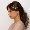 Qianyu 3 Pieces Stars and Moon Hair Clips Metal Alloy Rhinestone Decorative Bobby Pins Retro Stars and Moon Shape Bride Wedding Hair Side Barrettes Hair Accessories for Women and Girls