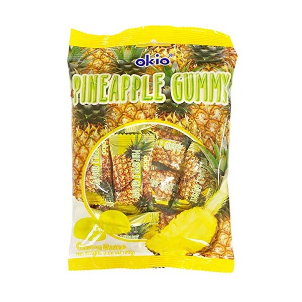 Okio Strawberry Gummy 100 g. Grape Orange Mango 3.52 oz (Pineapple)