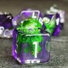 Sage's Portal Animal Familiars Resin DND Dice Set Polyhedral Dice Set for Dungeons and Dragons RPG Pathfinder Tabletop TTRPG (Green Frog)