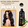 RILSIC Black Hair Dye Shampoo 3 IN 1, Herbal Natrual Hair Dye Shampoo Instant Hair Color Shampoo for Women Men - Grey Hair Coverage- Long Lasting-Black Hair Dye Coloring in Minutes(500ML) (Black)