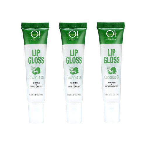 O!Secret O Studio Shines and Moisturizes Lip Gloss (3 Pack of Coconut Oil)