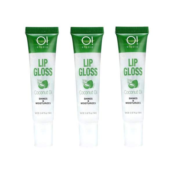 O!Secret O Studio Shines and Moisturizes Lip Gloss (3 Pack of Coconut Oil)