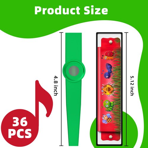 36 Pieces Operation Christmas Gifts Include 18 Pcs Harmonica Bulk Toy & 18 Pcs Multicolor Metal Kazoos Bulk for Kis Charity Party Favors Goodie Bags Stuffers Supplies Gift Bag Fillers