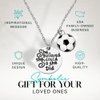 Sportybella - Soccer Charm Necklace, Engraved (She Believed, She Could, So She Did) Pendant Necklace, Personalized Necklace with Inspirational and Soccer Charm, Personalized Gifts for Women