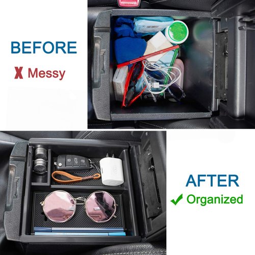JDMCAR Center Console Organizer Tray Compatible with Toyota Tacoma Accessories 2016-2022 2023, Armrest Insert Container ABS Material Secondary Storage Box