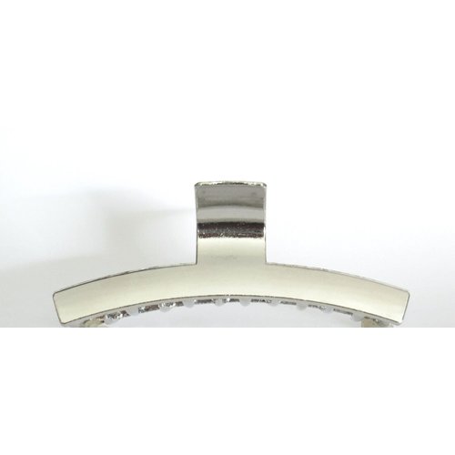 Generic Long shiny silver tone metal hair claw clip