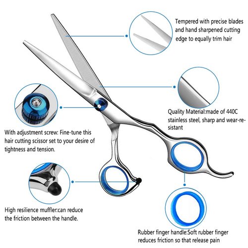 Hair Cutting Scissors, Haircut Scissors Kit Thinning Shears Kit for Home, Barber, Salon