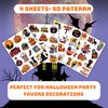 50 PCS Halloween Tattoos for Kids Party Decorations, Halloween Treats for Party Supplies Favors, Halloween Goodie Bag Stuffers Games for Boys Girls