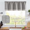 jinchan Boho Valance Curtains Blackout Kitchen Valance for Windows Geometric Striped Valance for Living Room 18 Inch Double Layer Farmhouse Window Valances Overlay Valance Rod Pocket 1 Panel Taupe