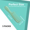 HYOUJIN 3 Pocket Wide Tooth Combs Plastic Detangling Shower Combs for Curly Hair, Wet Brush Detangle Comb for Women, Men, Green