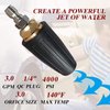 Xiny Tool 4000 PSI Rotating Turbo Nozzle Set, 1/4 Inch Rotating Turbo Nozzle for Pressure Washer with 5 Nozzle Tips, Orifice 3.0