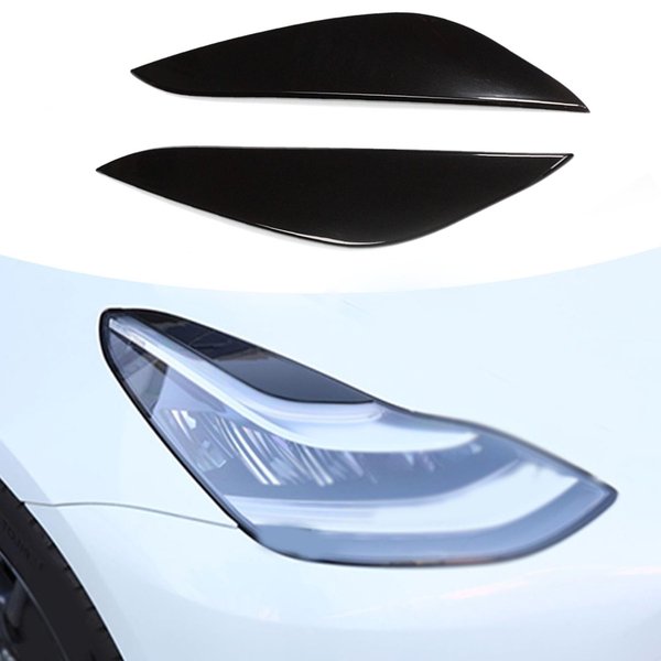 POIBWBUN Headlight Eyebrow Cover Trim for Tesla Model 3 2017-2022,Front Headlight Eyebrow Trim,Car Exterior Accessory