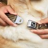 Dog Collar Seatbelt Buckle Stripe Blocks Browns 13 to 18 Inches 1.5 Inch Wide