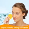 Geiserailie 50 Pieces Compressed Natural Facial Sponges Round Soft Face Exfoliator Cleansing Sponge Reusable Cosmetic Sponge with Clear Plastic Sponge Storage Jar, Makeup Removal (Yellow)