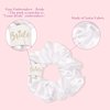 CIEHER 8 Pcs Hair Scrunchies for Bachelorette Party Favors, Bride & Bridesmaid Scrunchies Bachelorette Party Hair Ties, Bridal Shower Decorations Bride Bridesmaid Proposal Gifts (White & Pink)