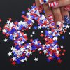 12 Grid July 4th Nail Art Glitter Sequins Independence Day Star Nail Sequins 3D Holographic Nail Glitter Holographic Red Blue Mixed Star Nail Decal Gold Glitter Flakes for Women Nails Eye Face Decor