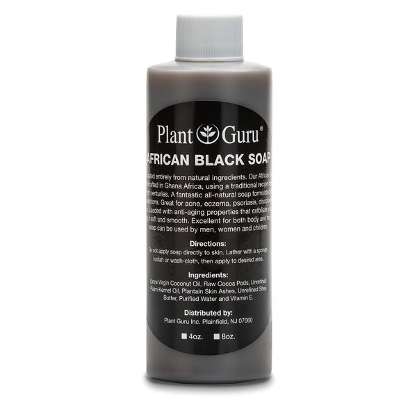 African Black Soap Liquid 4 oz. 100% Raw Pure Natural From Ghana. Acne Treatment, Aids Against Eczema & Psoriasis, Dry Skin, Scars and Dark Spots. Great For Pimples, Blackhead, Face & Body Wash