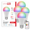 UltraPro Wi-Fi LED Smart Light Bulb, A19, 60W Equivalent, RGB, Color Changing, White Select Tunable 2700K - 6500K, Dimmable, 2.4GHz Router Required, Circadian Rhythm, Easy-to-Use App, 4 Pack, 51454