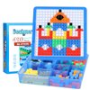 ZOZOPLAY Kids Toys Mosaic Puzzle,490Pcs Building Blocks,Educational Toys with 6 Assembly Drawing,STEM Toys for 4+ Year Old(Small Cube)