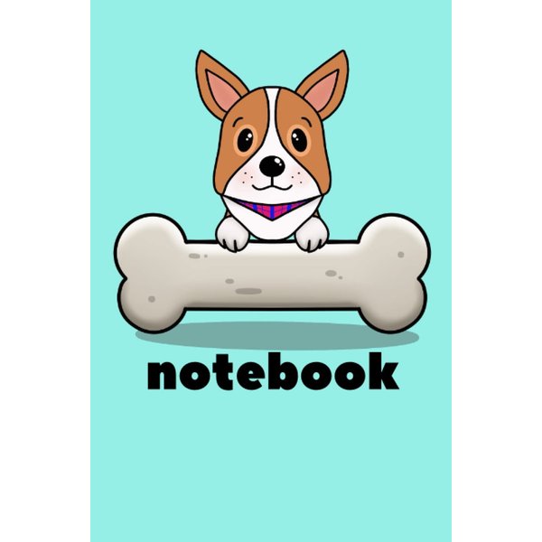 notebook: cute dog with bone