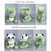 Panada Stuffed Animals Disguise As Crocodilian Adorable Plushies Panda Cosplay as Dinosaur, Plush Toys as Great Gift for Birthday, Valentine, Christmas Stuffed Animal for Daily